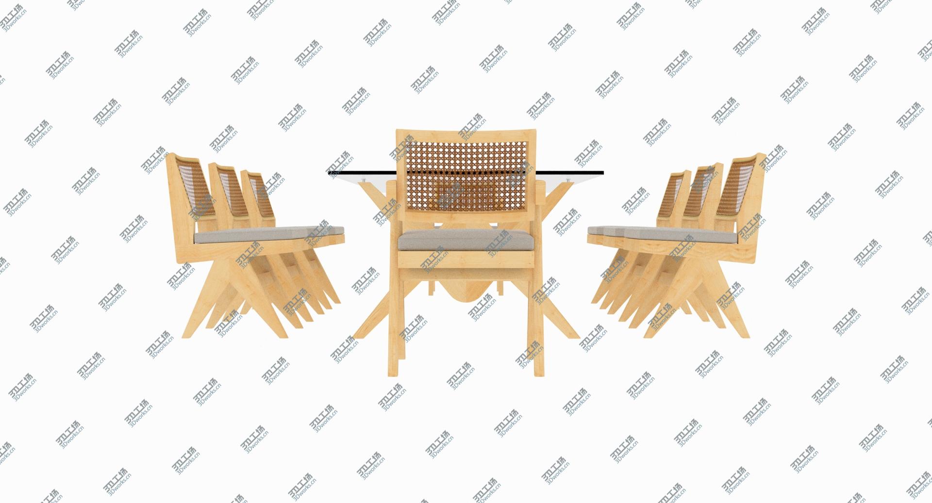 images/goods_img/202105073/3D Cassina Jeanneret Capitol Complex Glass Table with Office Chair and Clear Chair Set model/5.jpg